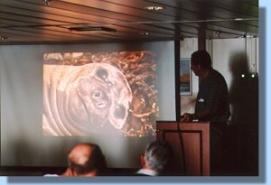 Doug Cheeseman with his lecture on South Georgia's wildlife