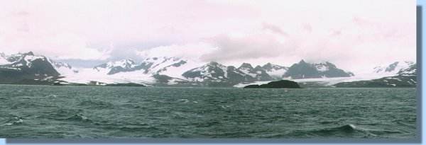 The Bay of Isles, South Georgia with the Morris and Lucas glaciers
