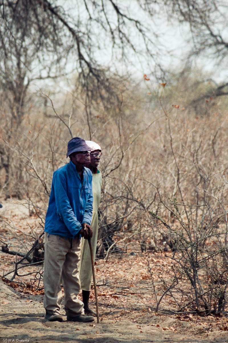 On our way we'll pass through the Makgadikgadi salt pans. En route we're an interesting sight to local people ourselves.