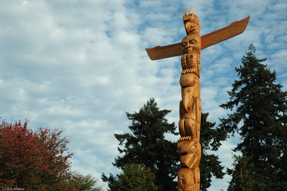 Originally Vancouver's military reserve, Stanley Park is one of North America's largest urban parks. One of its highlights is the totem poles at Brockton Point. The newest and ninth totem pole was erected in 2009 and was carved by Robert Yelton of the Squamish Nation Band.