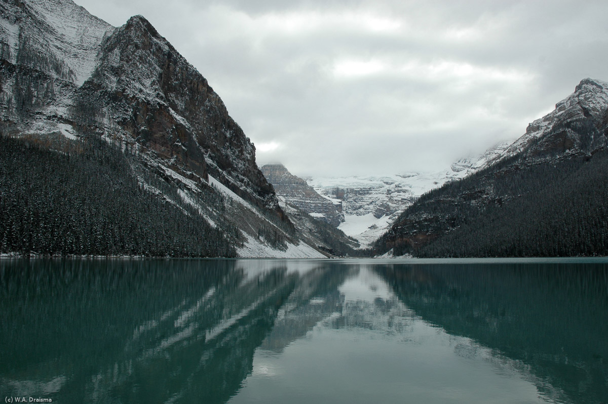 Lake Louise is situated at the base of impressive glacier-clad peaks. It's about 2.5 kilometres long and 90 metres deep. Lake Louise is named after the Princess Louise Caroline Alberta, the fourth daughter of Queen Victoria.