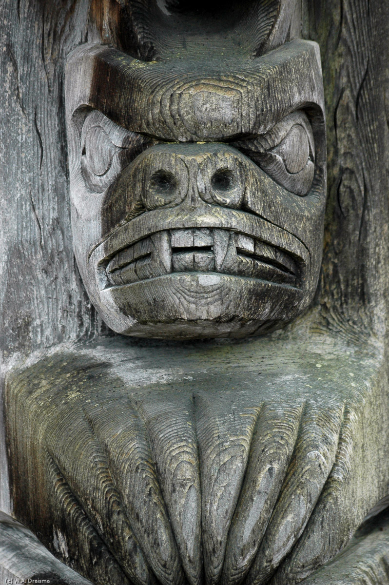 Nearby Duncan is aptly called the City of Totems, they're everywhere. Over 80 of them dot the city centre like Wedgewood House Totem made by an unknown carver.