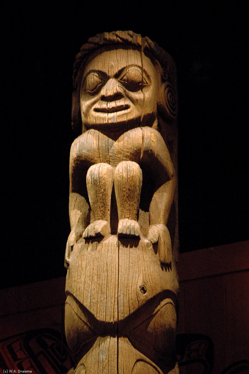 Detail of one of the totem poles.