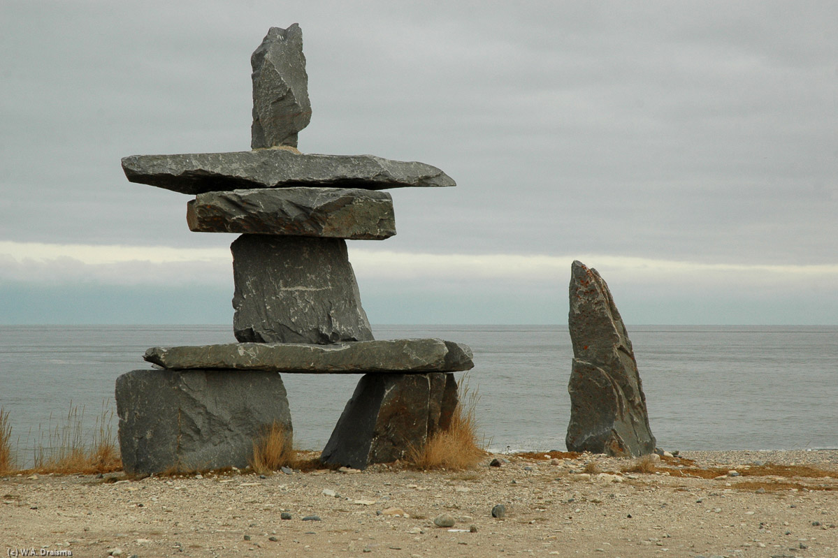 An inuksuk is a stone landmark or cairn built by humans, used by the Inuit and other peoples of the Arctic region of North America. An inuksuk of the inunnguaq variety was the symbol of the winter Olympics in 2010.