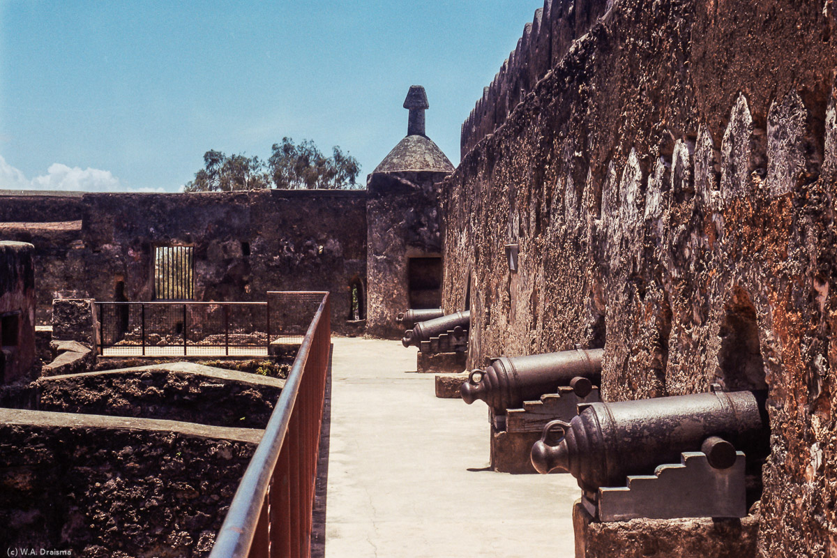To guard the Old Port of Mombasa the Portuguese built Fort Jesus in 1591 by order of King Philip I of Portugal. Fort Jesus is located on Mombasa Island.