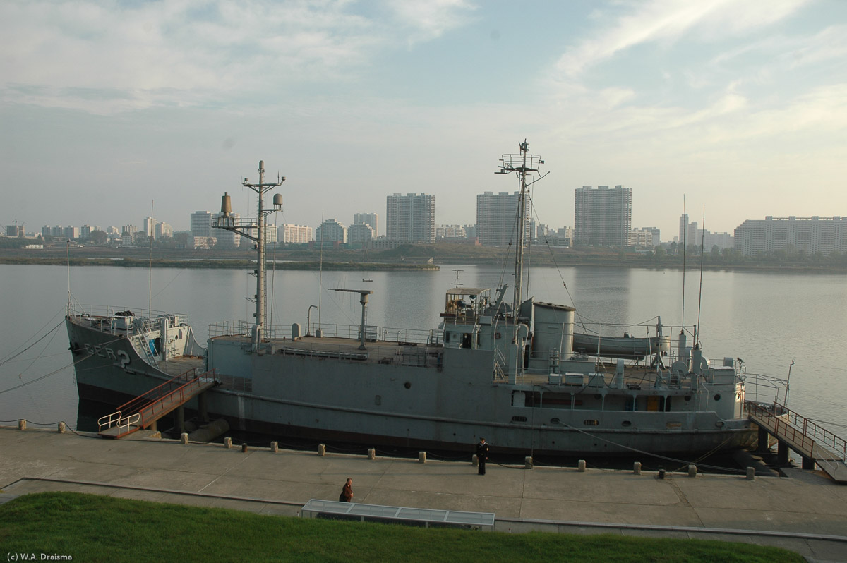 Our last stop for today is the USS Pueblo. The USS Pueblo was captured in 1968 while carrying out an electronic surveillance mission in the waters of North Korea.