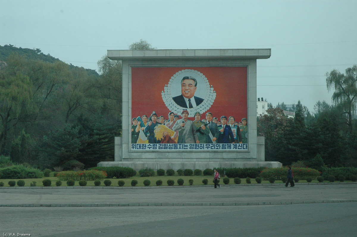 Back in Pyongyang the "Great President Mr. Kim Il Sung Stays With Us Forever", a very comforting idea.