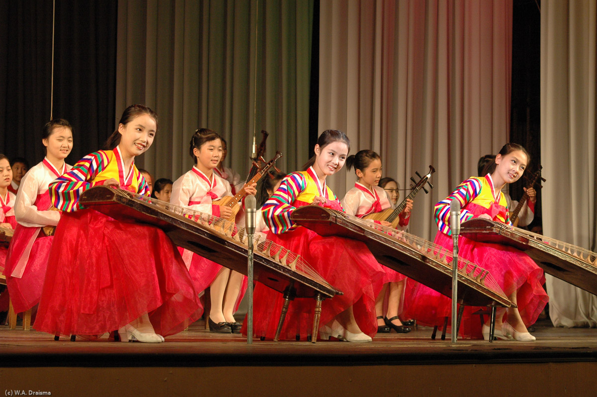 One of the following performances is an orchestra with various old Korean instruments like the Gayageum we saw earlier.