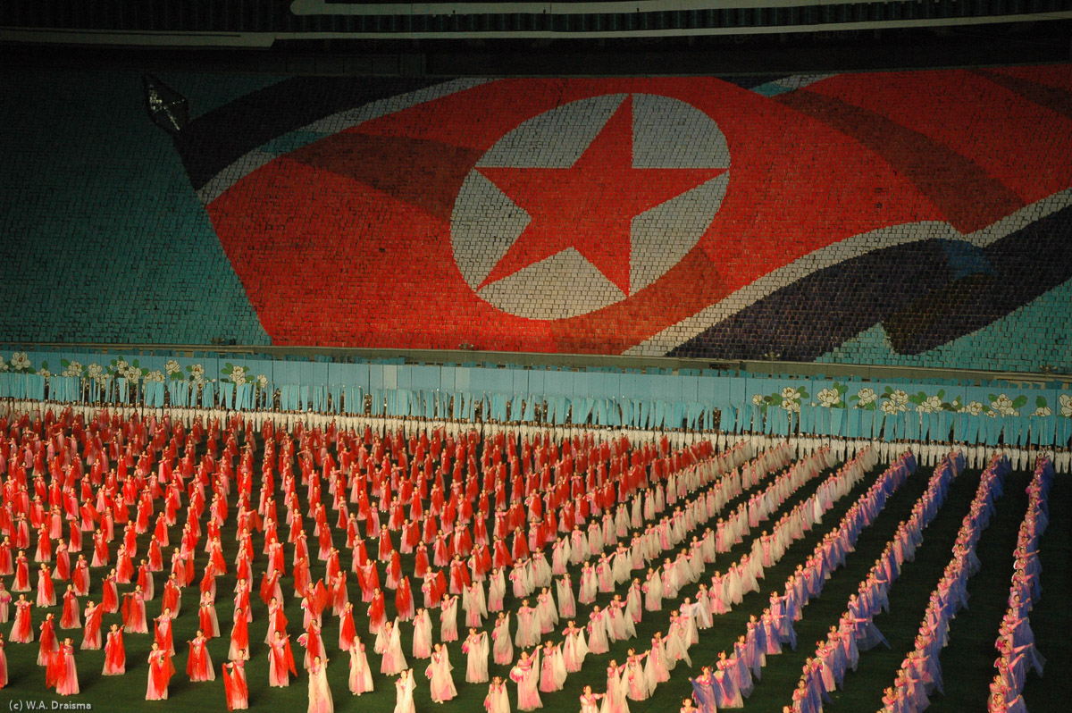 1948, The founding of the Democratic People's Republic of Korea, as North Korea calls itself, and the DPRK flag created by the pixel wall.