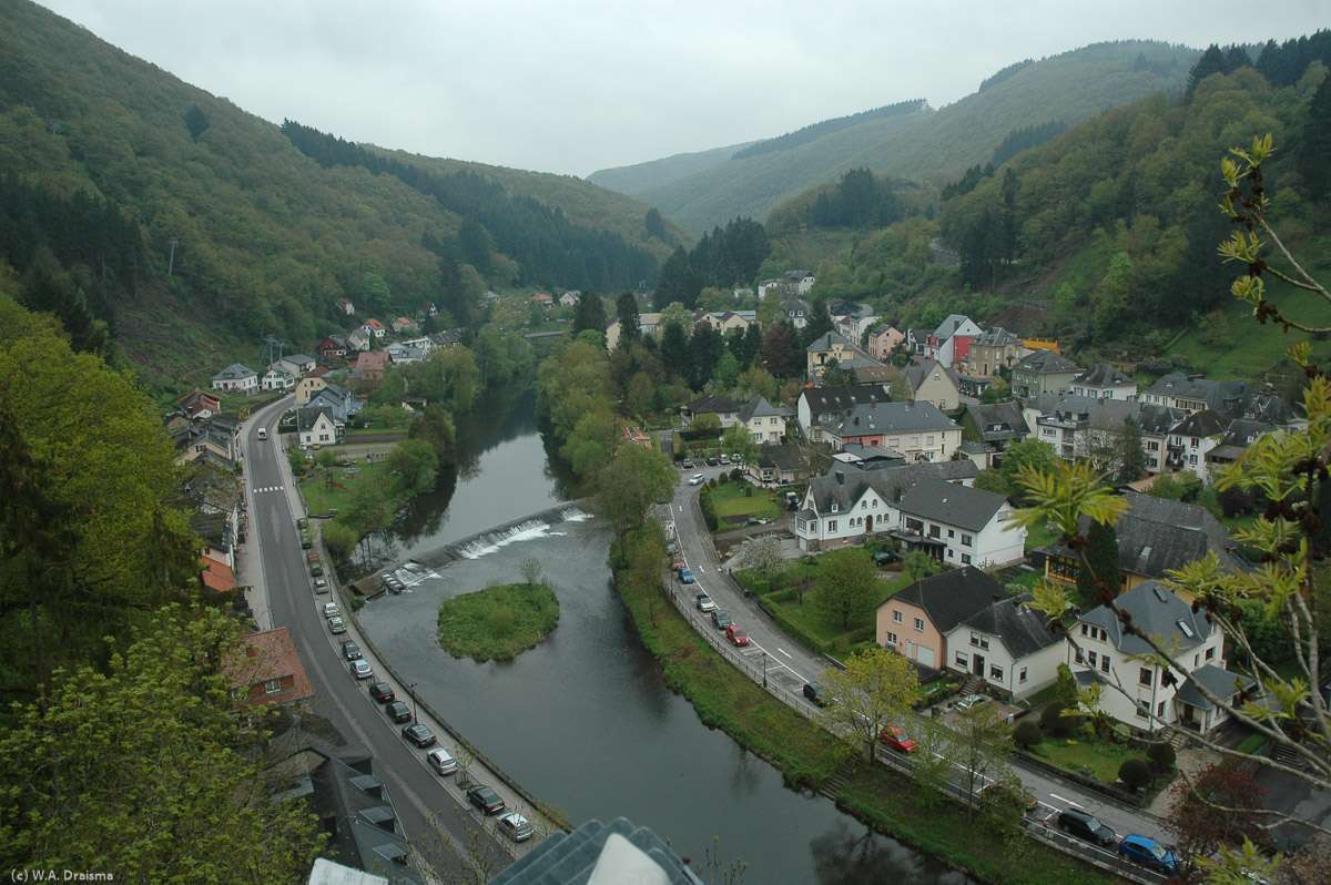 Down in the valley the Our river flows quietly through the town of Vianden.