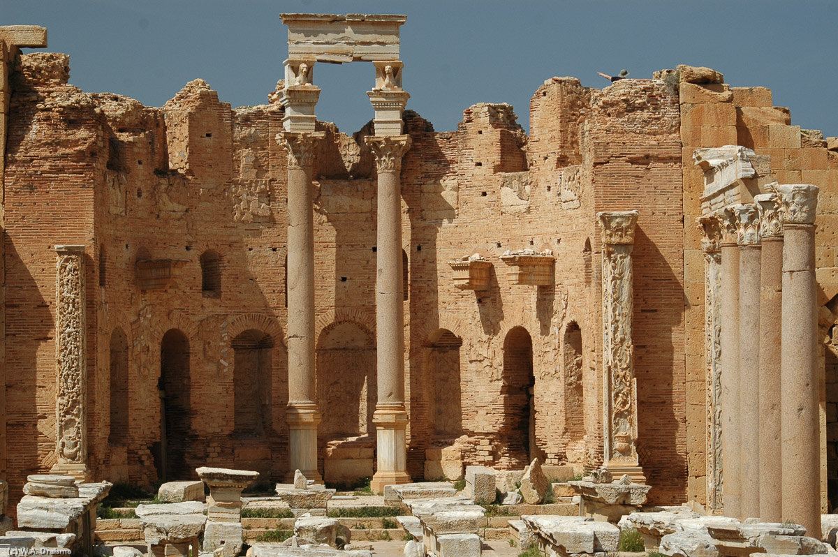 The Basilica contained two apses at either end, a nave, aisles divided by red-granite columns and possibly a wooden roof.