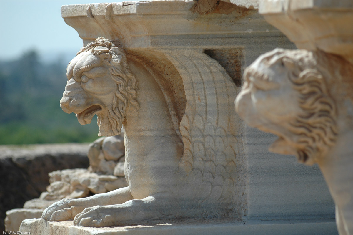 Winged lions on top of the Basilica's apses.
