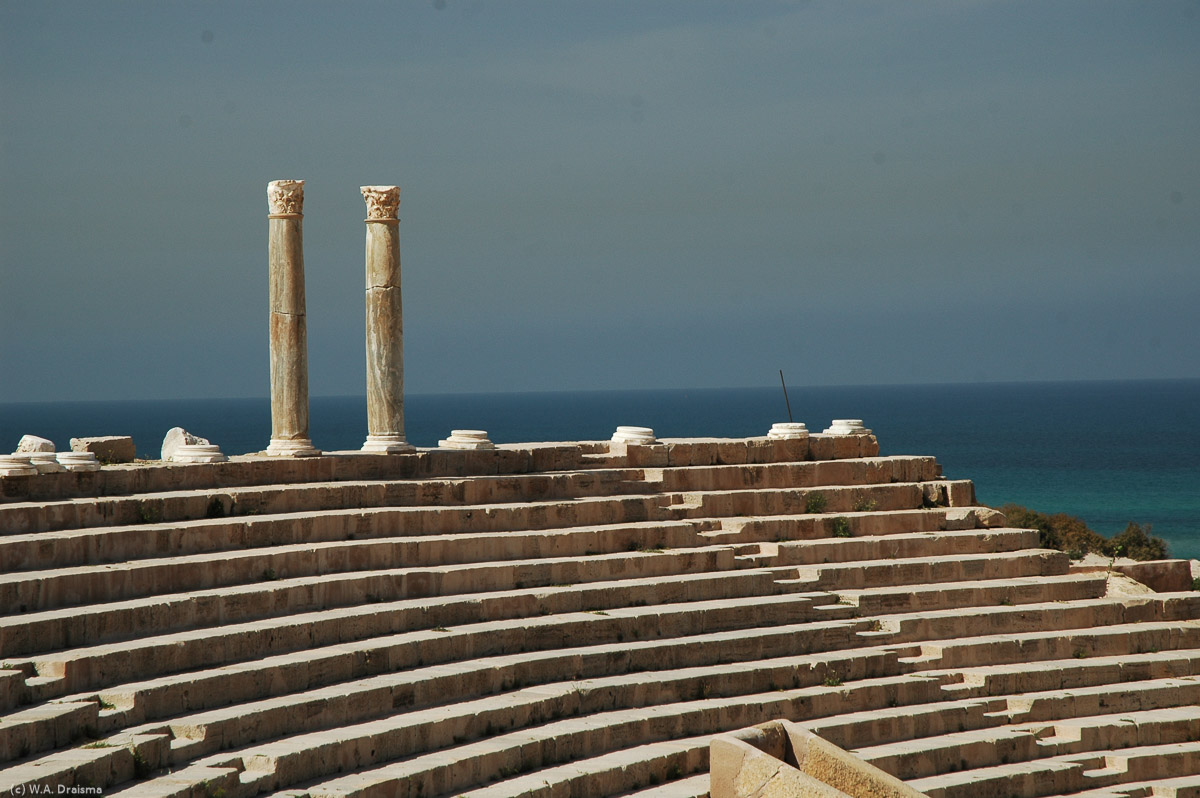 At the back of the cavea, or seating area, were some small temples and a collonade of cipolin columns.