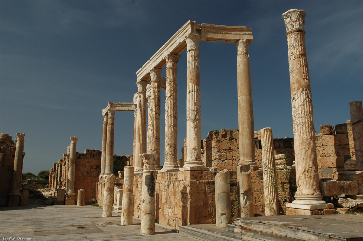 The stage with its facade of semicircular recesses surrounded by three-tiered fluted columns dates from the era of Antoninus Pius (AD 138-161). The stage was decorated with hundreds of statues and sculptures of emperors, gods and wealthy private citizens.