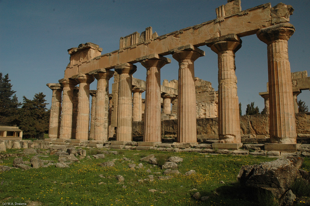 Larger than the Parthenon in Athens, the Temple of Zeus in Cyrene reflects the city's importance in the ancient Greek world. Built in the 5th century BC it was used as a temple to Jupiter during the Roman occupation, destroyed during the Jewish revolt in AD 115, rebuilt by Roman emperor Hadrian in AD 120 and devastated by the AD 365 earthquake.