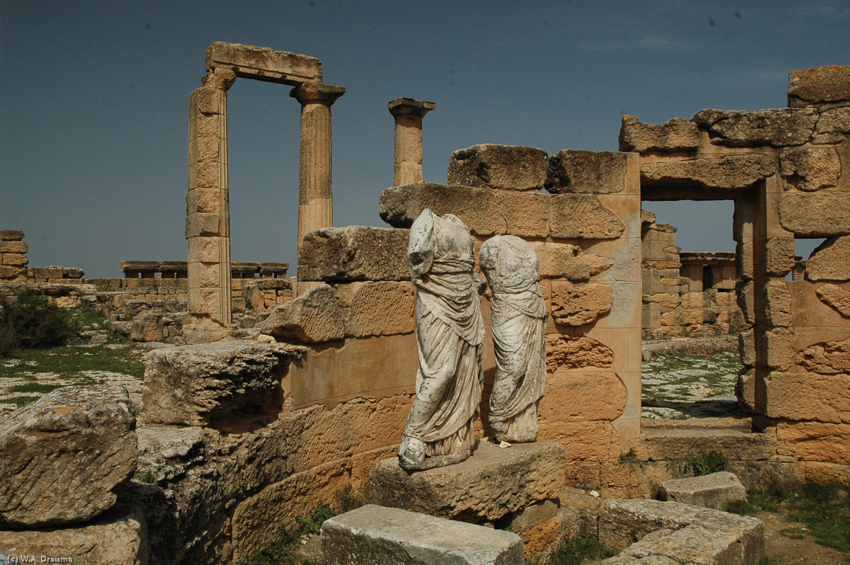 The western end of the Agora holds the Sanctuary of Demeter and Kore. It is an unusual circular structure and the temple was the scene of a riotous, women-only annual celebration. As part of the festivities, the women of Cyrene proceeded from here to the Temple of Demeter outside the city walls.