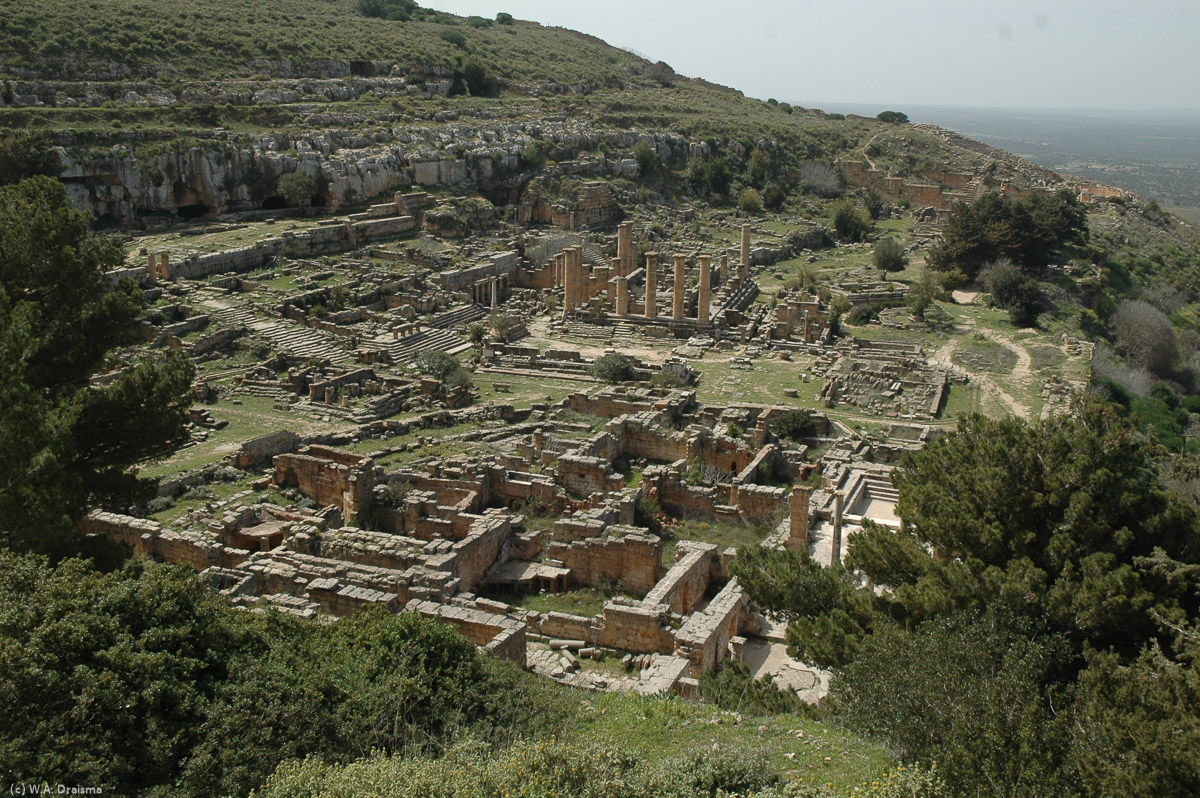 Cyrene, the capital of the Greek pentapolis, was founded in 631 BC by Greek settlers from Thera (Santorini). By 388 BC Cyrene was a great cultural centre. In 331 BC Cyrene was conquered by Alexander the Great, followed within a century by the Ptolemies who finally, in 96 BC handed Cyrene over to the Romans.