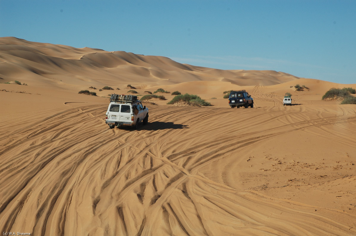 Today's trip will take us back to Sebha but en route we'll visit two other lakes, Um al-Maa and Mandara.