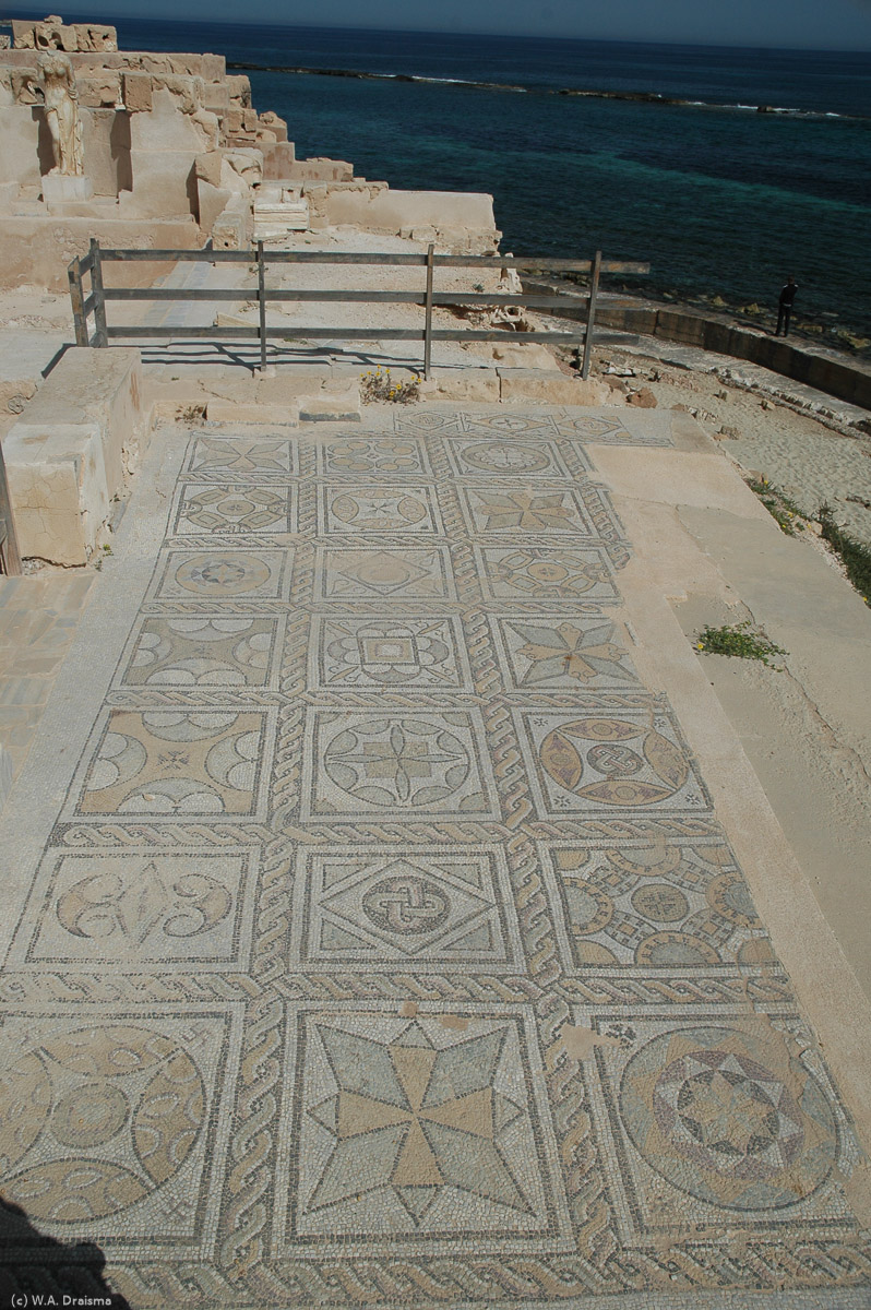 The North-Western Quarter, overlooking the Mediterranean, is the oldest part of Sabratha. This part of Sabratha was the site of a residential area, the main port and the superbly located Seaward or Ocean Baths, one of many such complexes in ancient Sabratha.