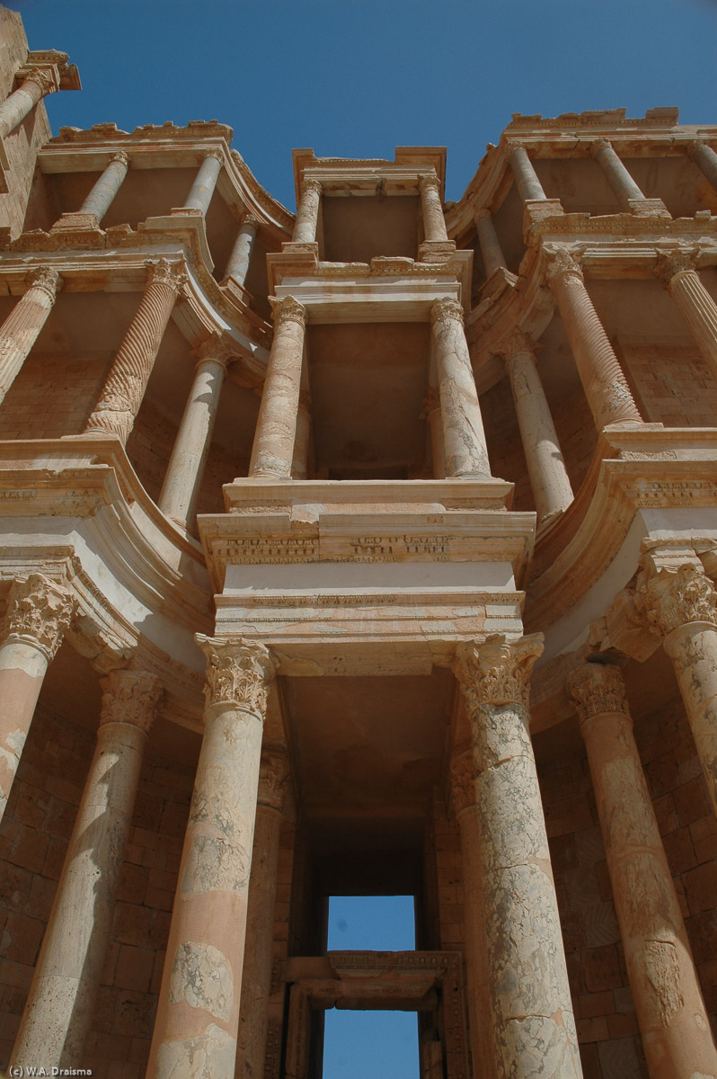 Part of the facade behind the stage.