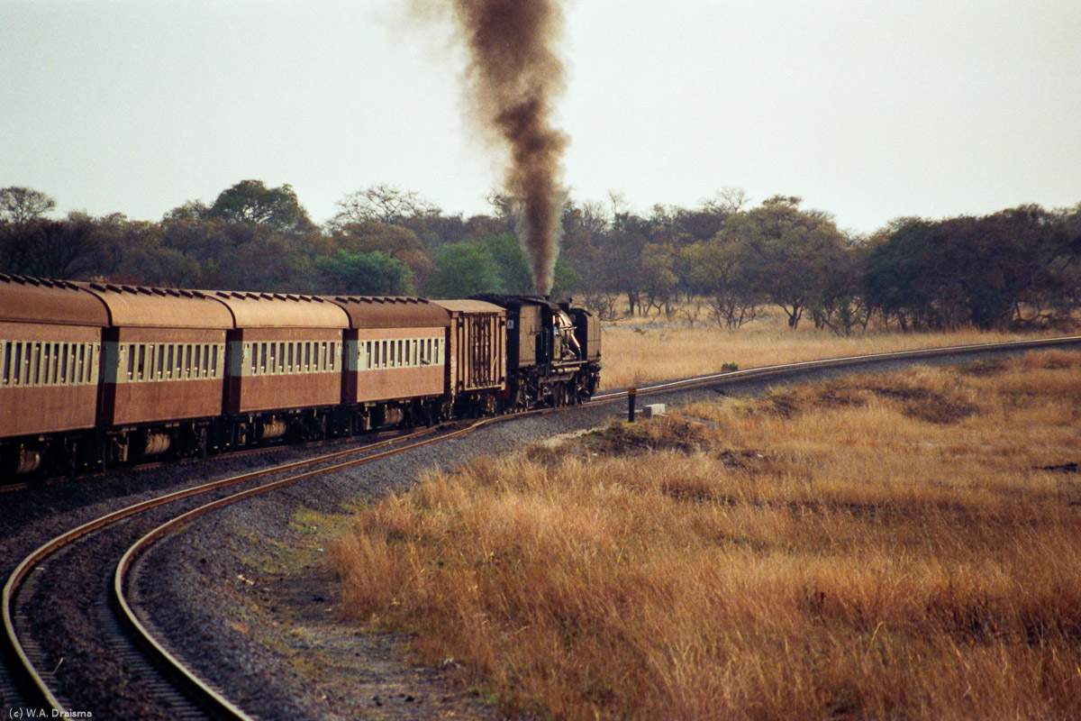 The black smoke from the steam train's engine is impressive especially when accelerating after a stop. Hanging outside of the window your face collects a remarkable amount of coal particles.