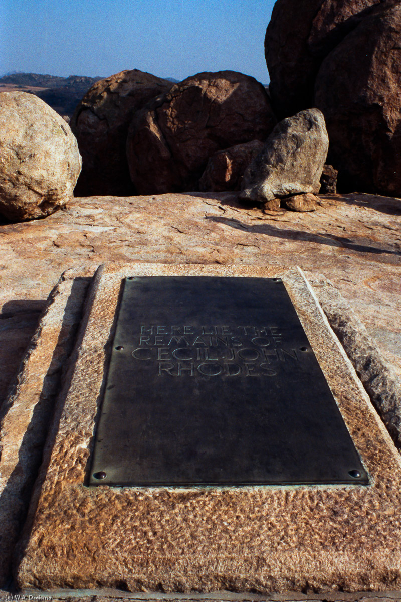 ''Here lies the remains of Cecil John Rhodes'' an epitaph that suggests more modesty than Rhodes showed in real life as he tried to achieve British dominance in all of Africa.